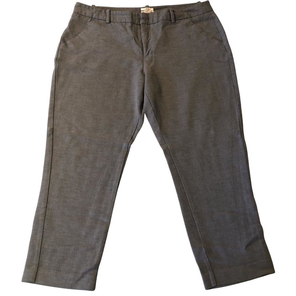 Merona Cropped‎ Pants Womens 16 Gray Classic Stretch Cotton Spandex Work Office